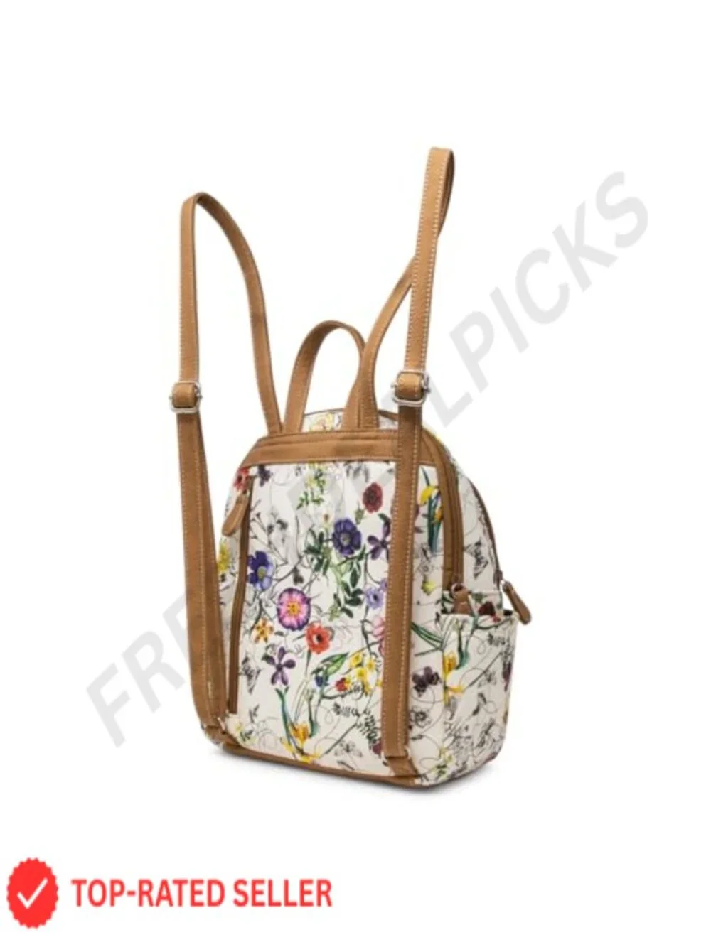 Women's Vegan Leather Classic Backpack with Multiple Pockets, Adjustable Straps